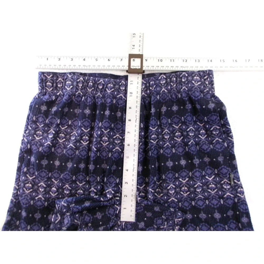 Eddie Bauer Sleepwear Womens M Blue Purple‎ Waffle Knit Pajama Shorts Fair Isle